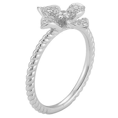 Sunkissed Sterling 14k Gold Over Silver Cubic Zirconia Clover Ring