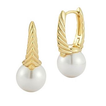 Sunkissed Sterling 14k Gold Over Silver Freshwater Cultured Pearl Earrings