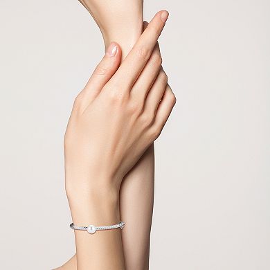 Sunkissed Sterling 14k Gold Over Silver Freshwater Cultured Pearl Bangle Bracelet