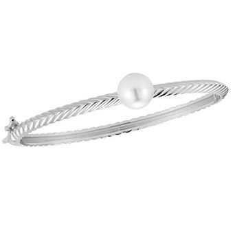 Sunkissed Sterling 14k Gold Over Silver Freshwater Cultured Pearl Bangle Bracelet