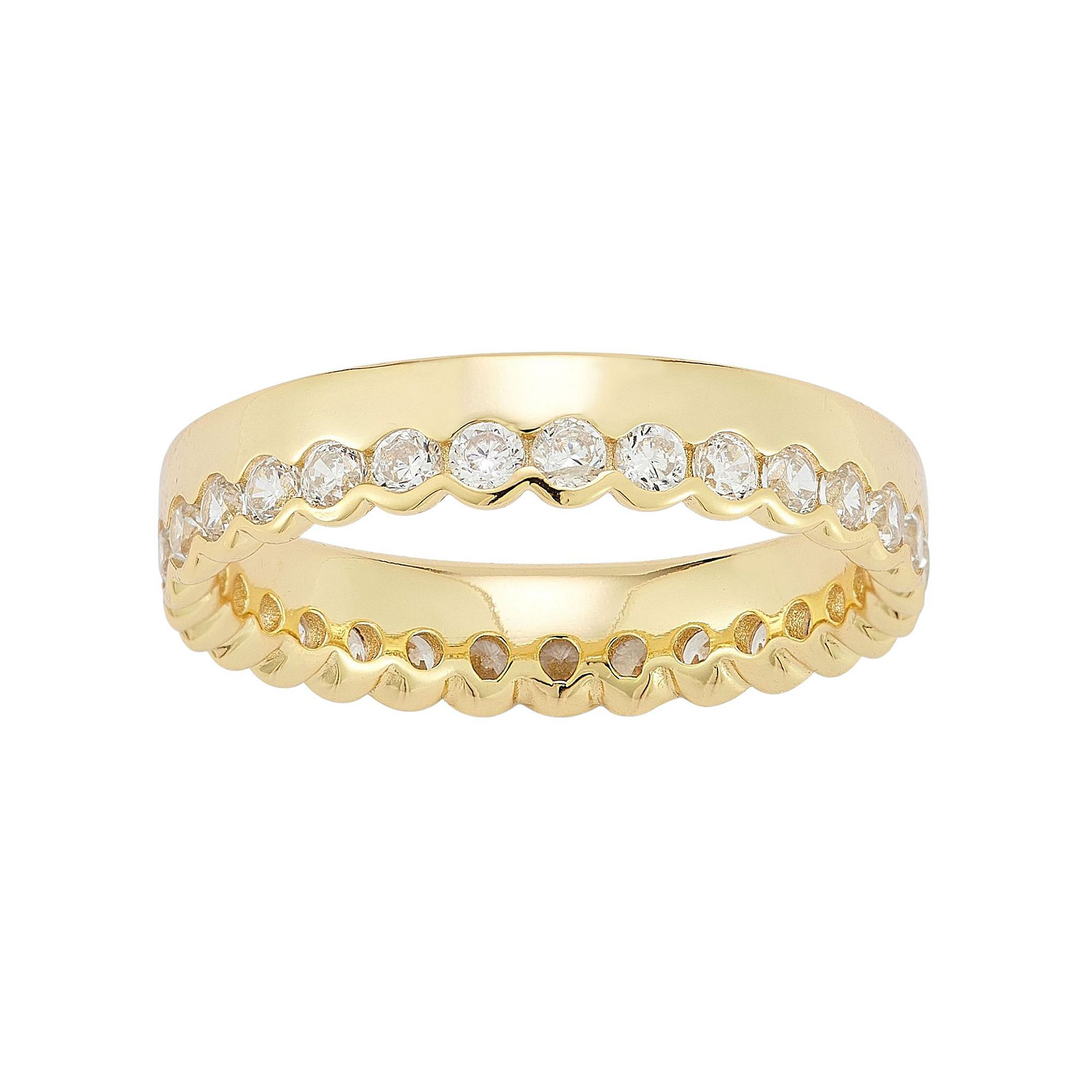 Sunkissed Sterling 14k Gold Over Silver Cubic Zirconia Crown Ring, Womens,