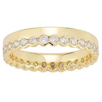 Sunkissed Sterling 14k Gold Over Silver Cubic Zirconia Crown Ring