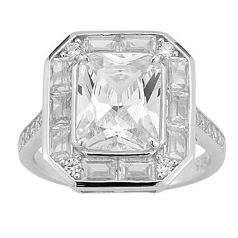 Sunkissed Sterling 14k Gold Over Silver Cubic Zirconia Halo Ring