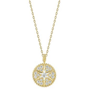Sunkissed Sterling Sterling Silver Cubic Zirconia Starburst Medallion Pendant Necklace