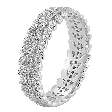 Sunkissed Sterling 14k Gold Over Silver Cubic Zirconia Chevron Ring