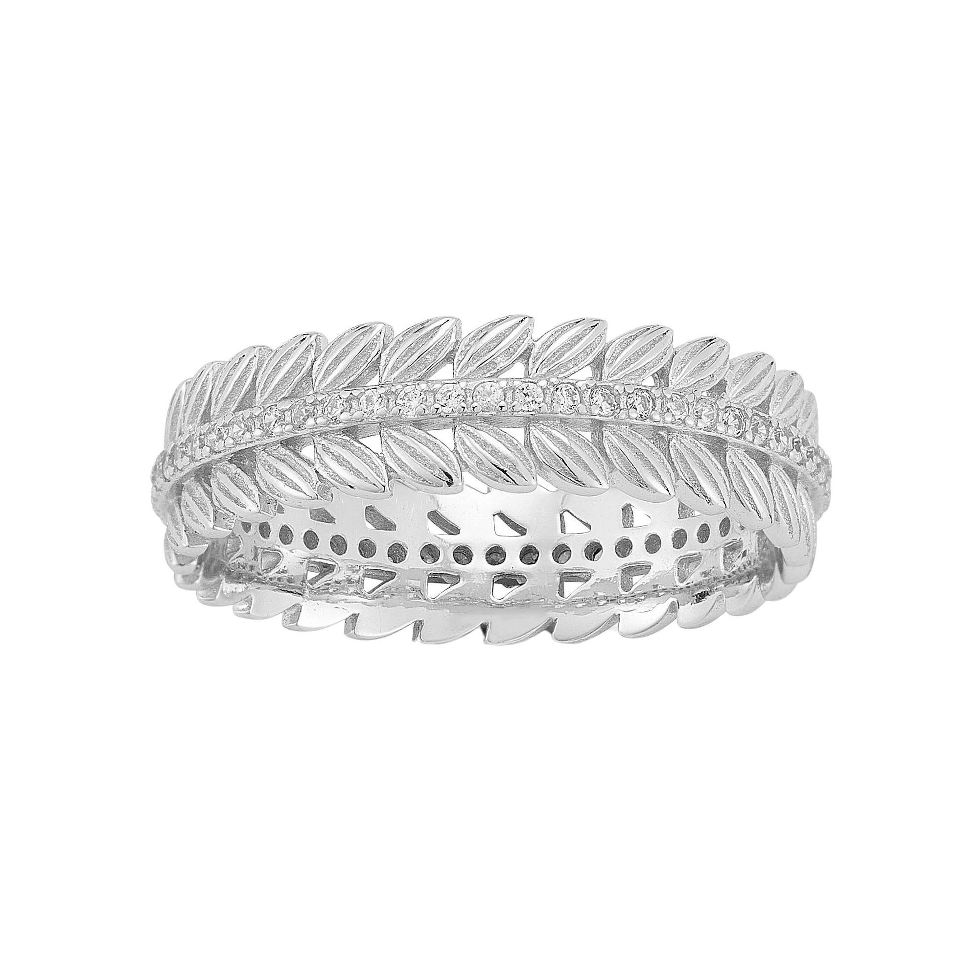 Sunkissed Sterling 14k Gold Over Silver Cubic Zirconia Chevron Ring, Women