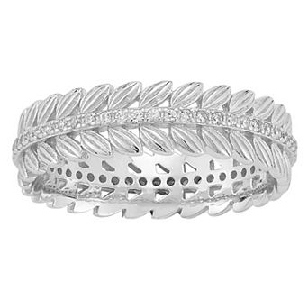 Sunkissed Sterling 14k Gold Over Silver Cubic Zirconia Chevron Ring