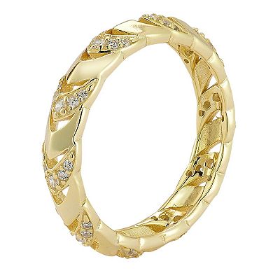 Sunkissed Sterling 14k Gold Over Silver Cubic Zirconia Band Ring