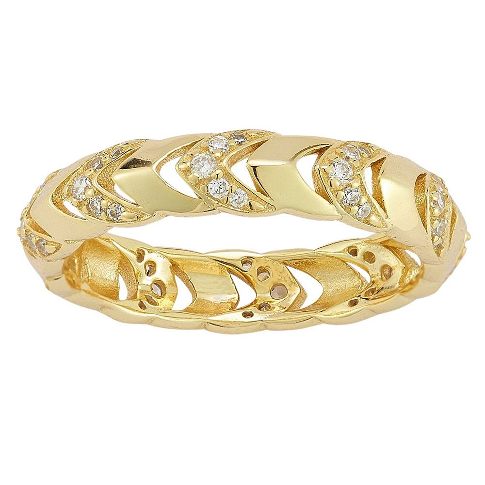 Sunkissed Sterling 14k Gold Over Silver Cubic Zirconia Band Ring