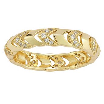 Sunkissed Sterling 14k Gold Over Silver Cubic Zirconia Band Ring