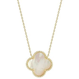 Sunkissed Sterling Sterling Silver Mother of Pearl Clover Necklace