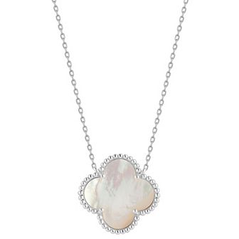 Sunkissed Sterling Sterling Silver Mother of Pearl Clover Necklace