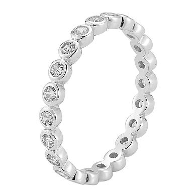 Sunkissed Sterling 14k Gold Over Silver Bezel Set Cubic Zirconia Ring