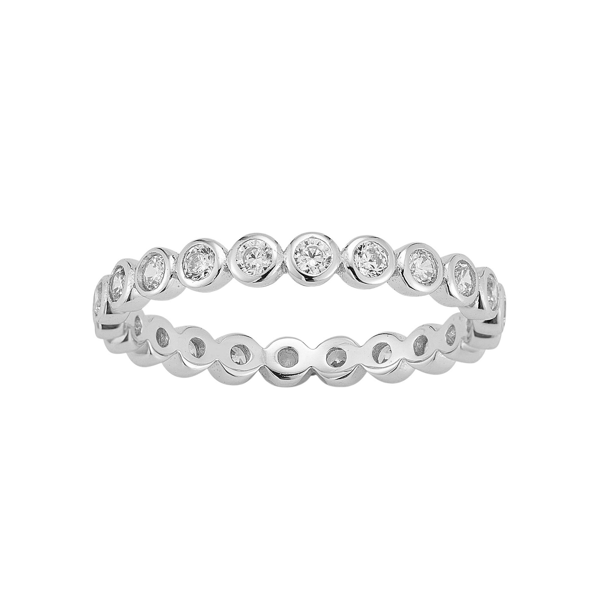 Sunkissed Sterling 14k Gold Over Silver Bezel Set Cubic Zirconia Ring, Wome