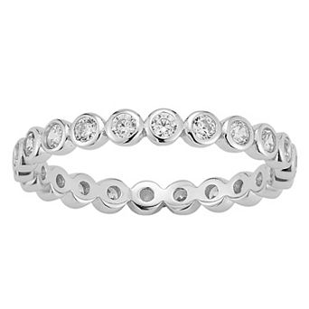 Sunkissed Sterling 14k Gold Over Silver Bezel Set Cubic Zirconia Ring