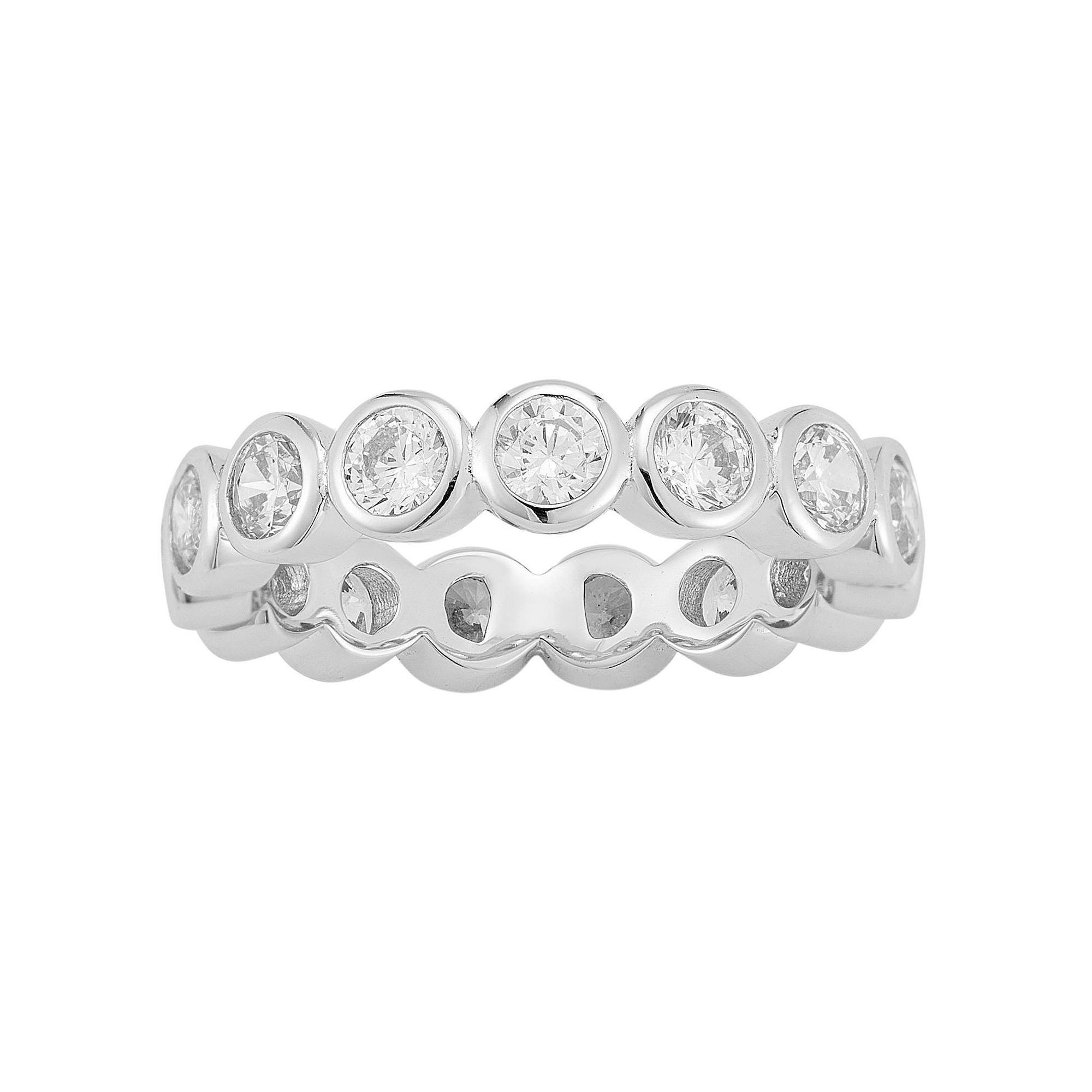 Sunkissed Sterling 14k Gold Over Silver Bezel Set Cubic Zirconia Ring, Wome