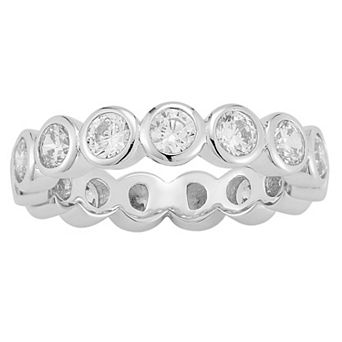 Sunkissed Sterling 14k Gold Over Silver Bezel Set Cubic Zirconia Ring