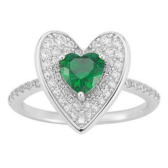 Sunkissed Sterling 14k Gold Over Silver Cubic Zirconia Heart Ring