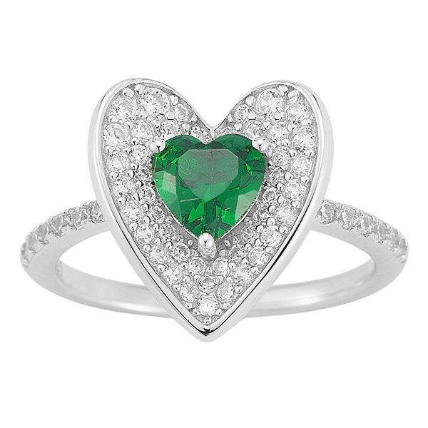 Sunkissed Sterling 14k Gold Over Silver Cubic Zirconia Heart Ring