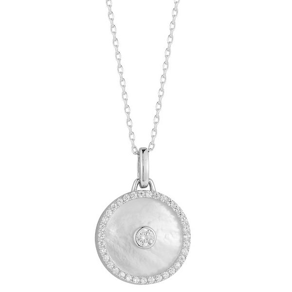 Kaykelly Pearl authentic Necklace Moon Smile Pendant In Sterling Silver