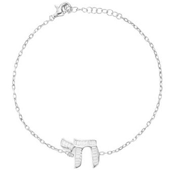 Sunkissed Sterling 14k Gold Over Silver Cubic Zirconia Chai Bracelet