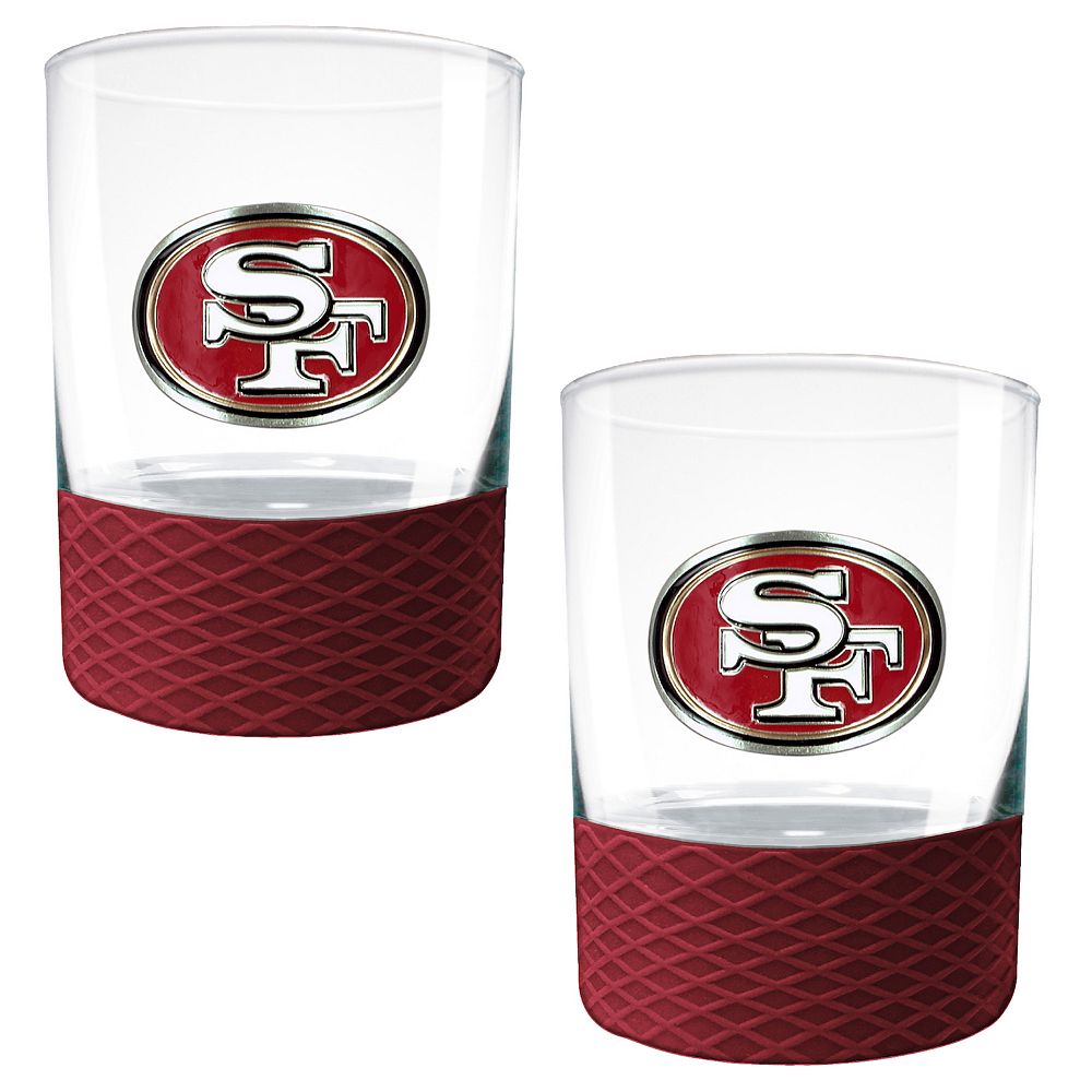 NFL San Francisco 49ers 14-oz. 2 pc Commissioner Rocks Glass Set