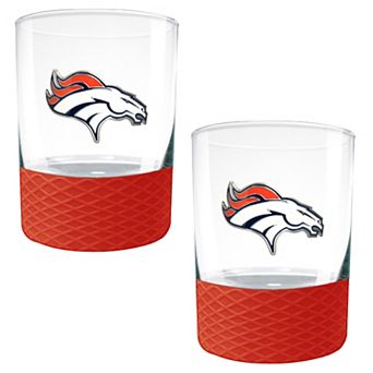 NFL Denver Broncos 14-oz. 2 pc Commissioner Rocks Glass Set