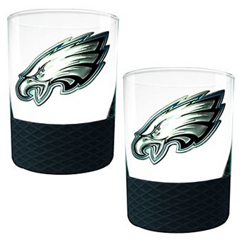NFL Philadelphia Eagles 14-oz. 2 pc Commissioner Rocks Glass Set