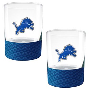 NFL Detroit Lions 14-oz. 2 pc Commissioner Rocks Glass Set