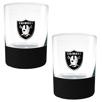 NFL Las Vegas Raiders 14-oz. 2 pc Commissioner Rocks Glass Set