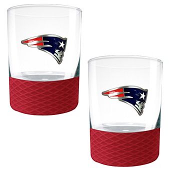 NFL New England Patriots 14-oz. 2 pc Commissioner Rocks Glass Set