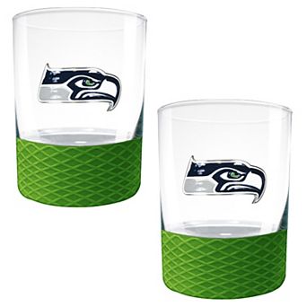 NFL Seattle Seahawks 14-oz. 2 pc Commissioner Rocks Glass Set