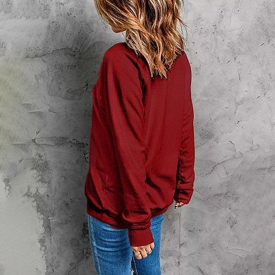 Christmas Sweatshirt Merry Bright Christmas T-shirt Long Sleeve Lightweight Holiday Pullover Tops
