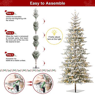 Glitzhome 10ft Deluxe Pre-lit Fir Christmas Tree With 700 Warm White Lights - Three Function