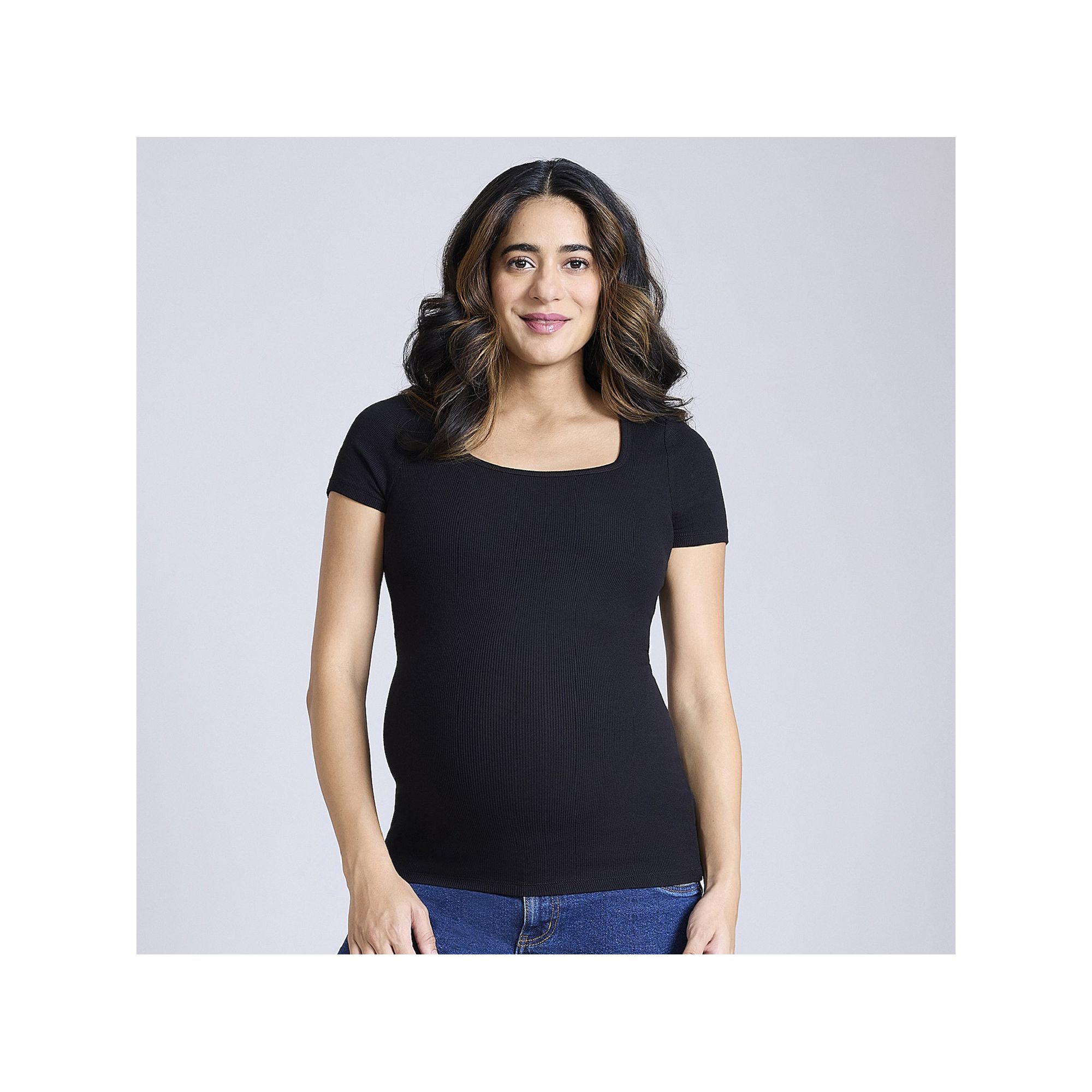 Maternity Motherhood® Squareneck Short Sleeve Top, Womens, Size: XS-MAT, 