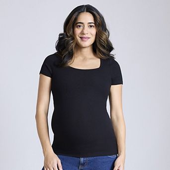 Maternity Motherhood® Squareneck Short Sleeve Top