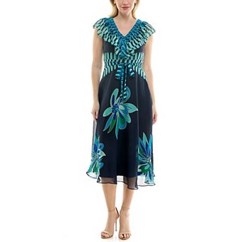 Women's Maison Tara V-Neck Floral A-Line Dress