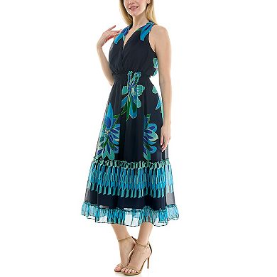 Women's Maison Tara Halter Neck Fit and Flare Midi Dress