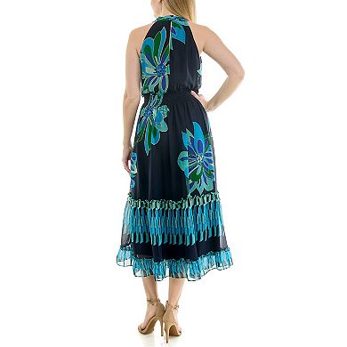 Women's Maison Tara Halter Neck Fit and Flare Midi Dress
