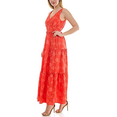 Women's Maison Tara V-Neck Jacquard Maxi Dress