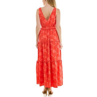 Women's Maison Tara V-Neck Jacquard Maxi Dress