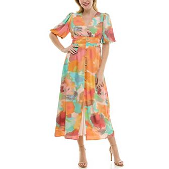 Women's Maison Tara Button Detail Midi Dress