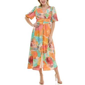 Women's Maison Tara Button Detail Midi Dress