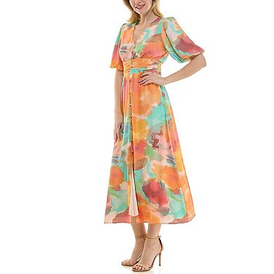Women's Maison Tara Button Detail Midi Dress