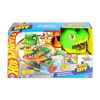 Mattel Hot Wheels City T-Rex Blaze Battle Playset & Die-Cast Car