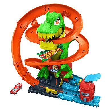 Mattel Hot Wheels City T-Rex Blaze Battle Playset & Die-Cast Car