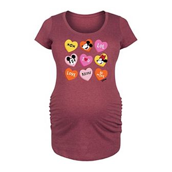 Disney's Mickey & Minnie Mouse Maternity Candy Hearts Graphic Tee