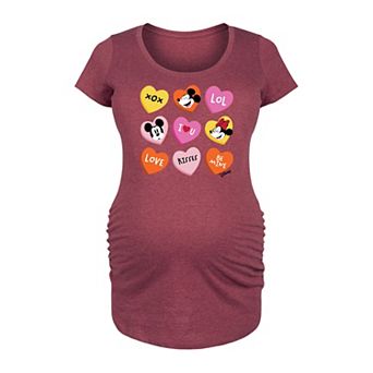 Disney's Mickey & Minnie Mouse Maternity Candy Hearts Graphic Tee