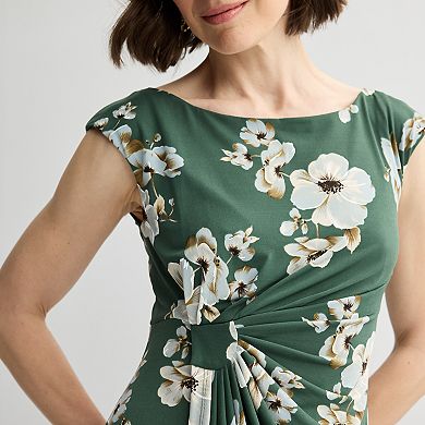 Petite Studio Connection Printed Cap Sleeve Side Tab Skirt