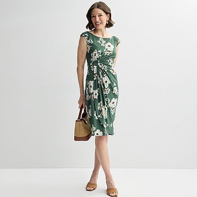 Petite Studio Connection Printed Cap Sleeve Side Tab Skirt